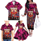Personalized Broncos ANZAC Day Family Matching Off The Shoulder Long Sleeve Dress and Hawaiian Shirt Australian Army - Lest We Forget