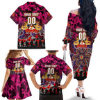 Personalized Broncos ANZAC Day Family Matching Off The Shoulder Long Sleeve Dress and Hawaiian Shirt Australian Army - Lest We Forget