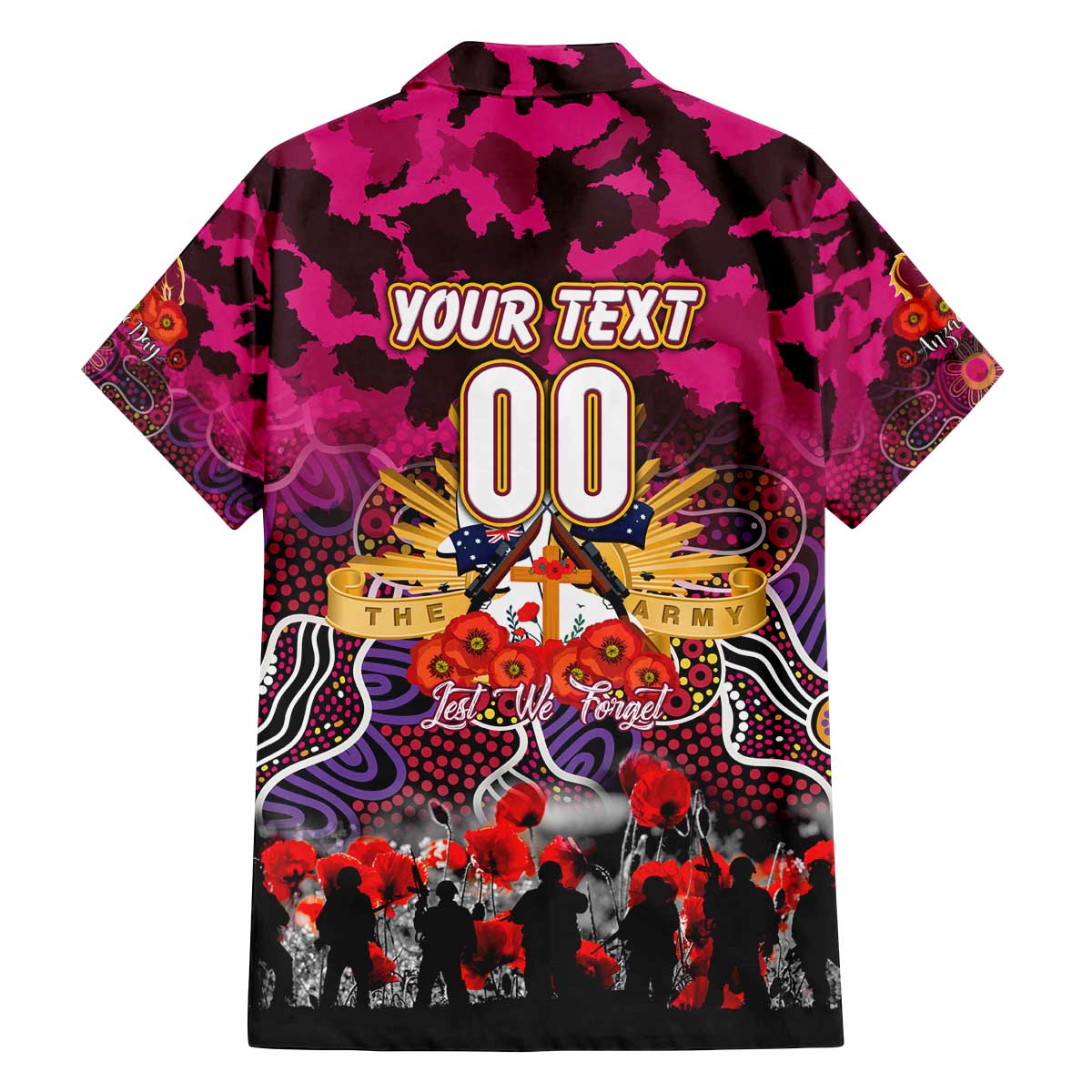 Personalized Broncos ANZAC Day Family Matching Off The Shoulder Long Sleeve Dress and Hawaiian Shirt Australian Army - Lest We Forget