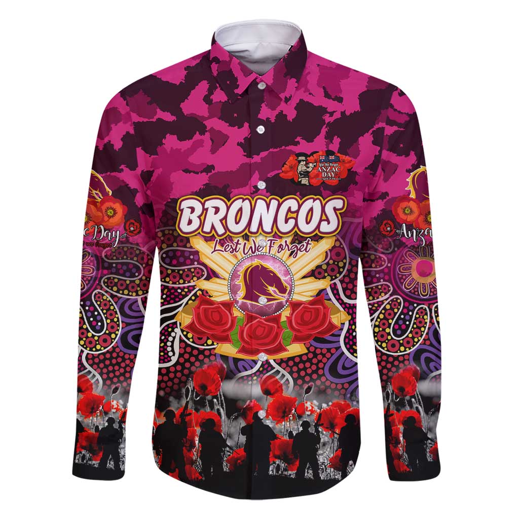 Personalized Broncos ANZAC Day Family Matching Off Shoulder Maxi Dress and Hawaiian Shirt Australian Army - Lest We Forget