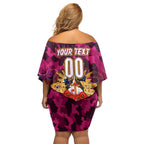 Personalized Broncos ANZAC Day Family Matching Off Shoulder Short Dress and Hawaiian Shirt Australian Army - Lest We Forget