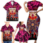 Personalized Broncos ANZAC Day Family Matching Short Sleeve Bodycon Dress and Hawaiian Shirt Australian Army - Lest We Forget