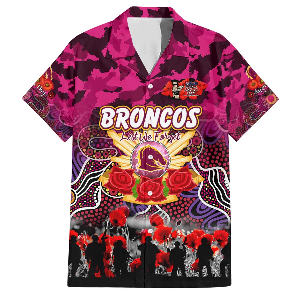 Personalized Broncos ANZAC Day Family Matching Short Sleeve Bodycon Dress and Hawaiian Shirt Australian Army - Lest We Forget