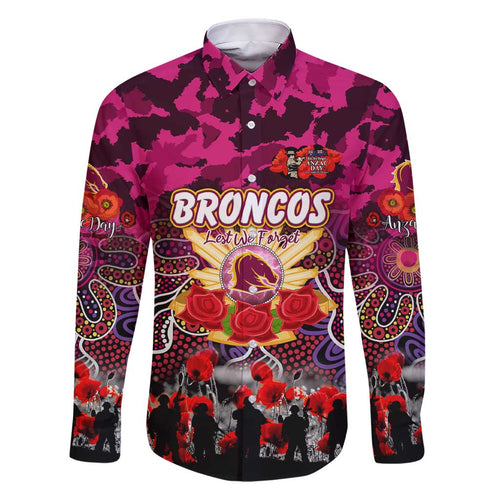 Personalized Broncos ANZAC Day Family Matching Short Sleeve Bodycon Dress and Hawaiian Shirt Australian Army - Lest We Forget