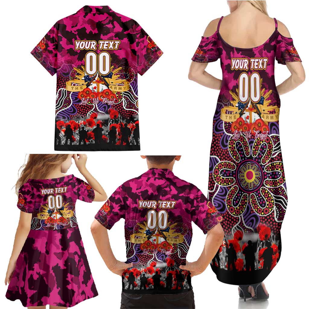 Personalized Broncos ANZAC Day Family Matching Summer Maxi Dress and Hawaiian Shirt Australian Army - Lest We Forget