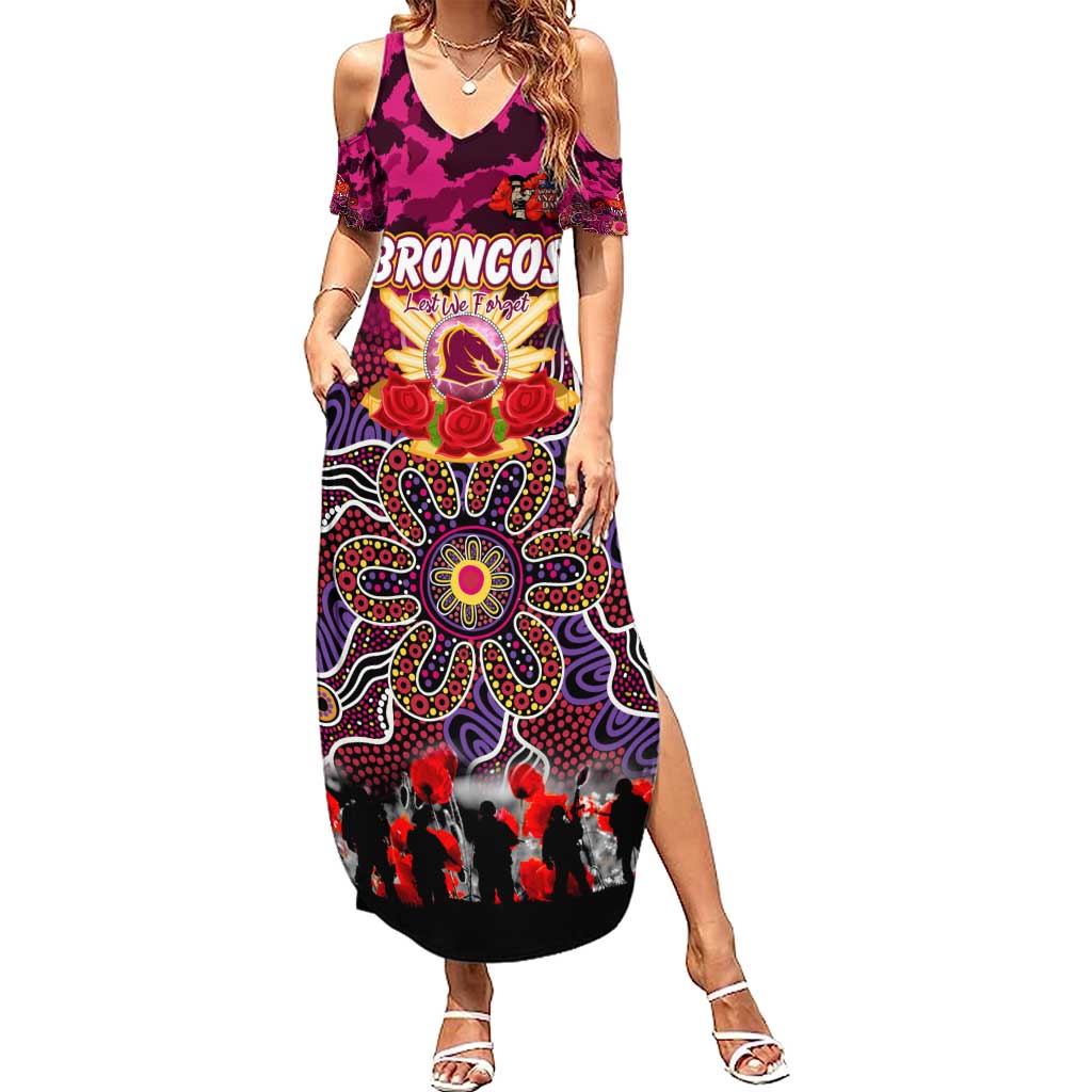 Personalized Broncos ANZAC Day Family Matching Summer Maxi Dress and Hawaiian Shirt Australian Army - Lest We Forget