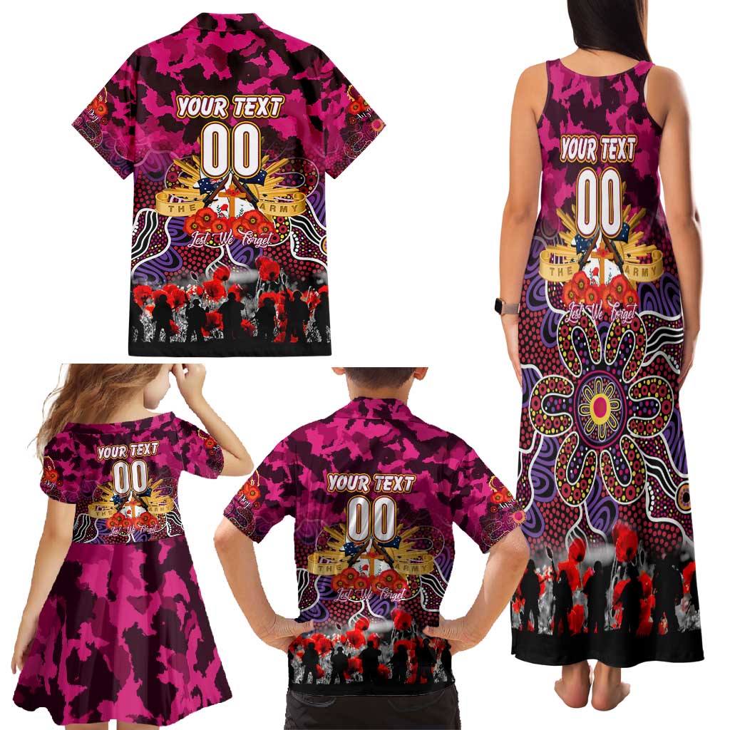 Personalized Broncos ANZAC Day Family Matching Tank Maxi Dress and Hawaiian Shirt Australian Army - Lest We Forget