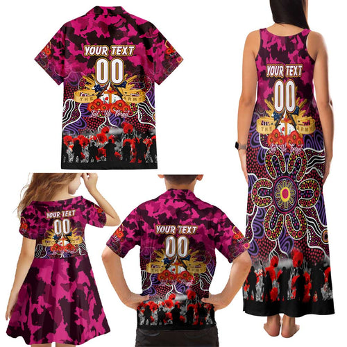 Personalized Broncos ANZAC Day Family Matching Tank Maxi Dress and Hawaiian Shirt Australian Army - Lest We Forget