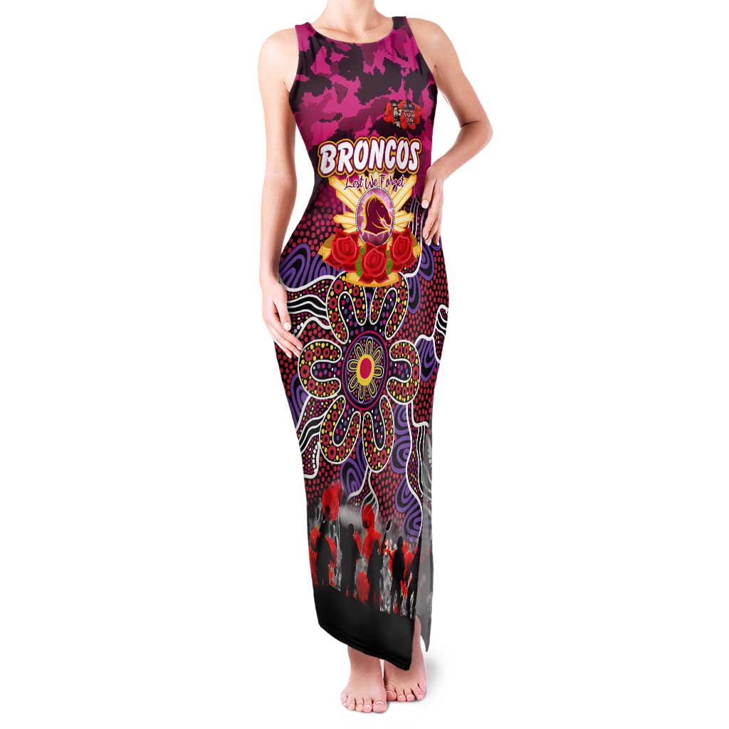 Personalized Broncos ANZAC Day Family Matching Tank Maxi Dress and Hawaiian Shirt Australian Army - Lest We Forget