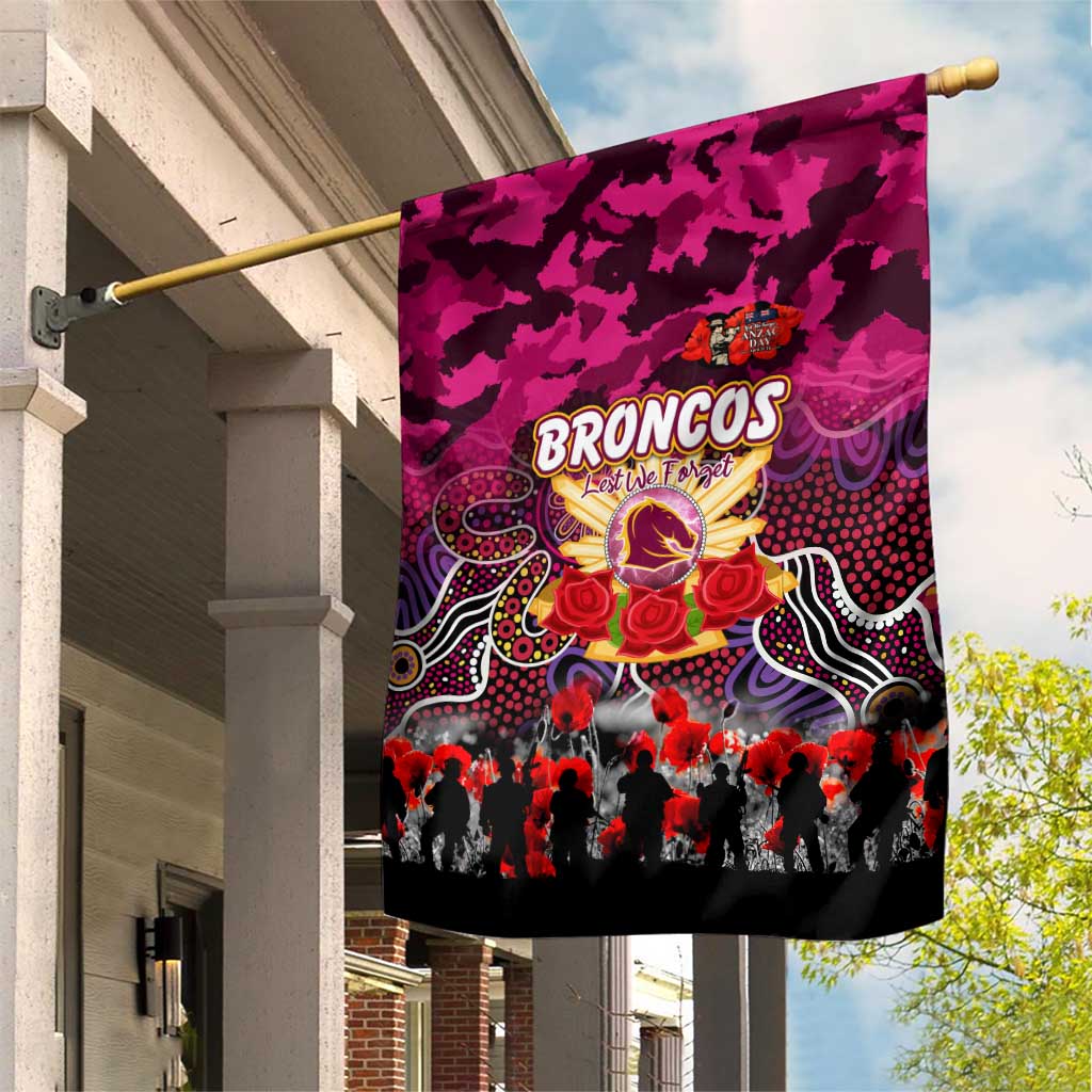 Broncos ANZAC Day Garden Flag Australian Army - Lest We Forget