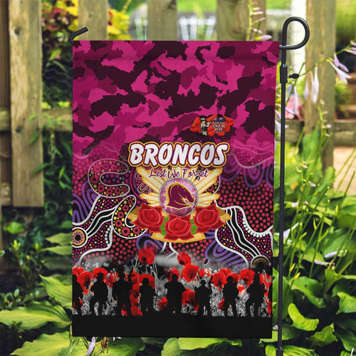 Broncos ANZAC Day Garden Flag Australian Army - Lest We Forget