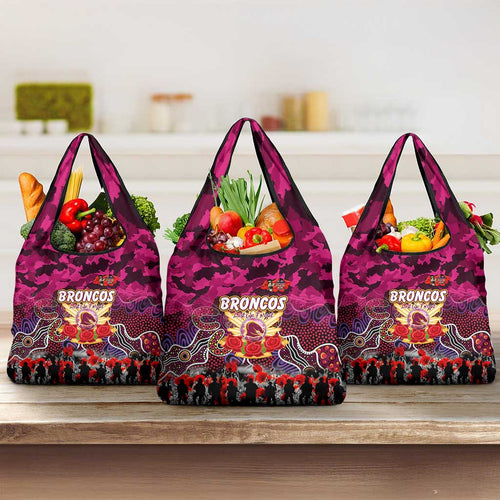 Broncos ANZAC Day Grocery Bag Australian Army - Lest We Forget