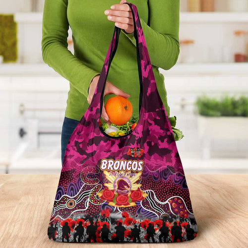 Broncos ANZAC Day Grocery Bag Australian Army - Lest We Forget