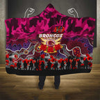 Broncos ANZAC Day Hooded Blanket Australian Army - Lest We Forget