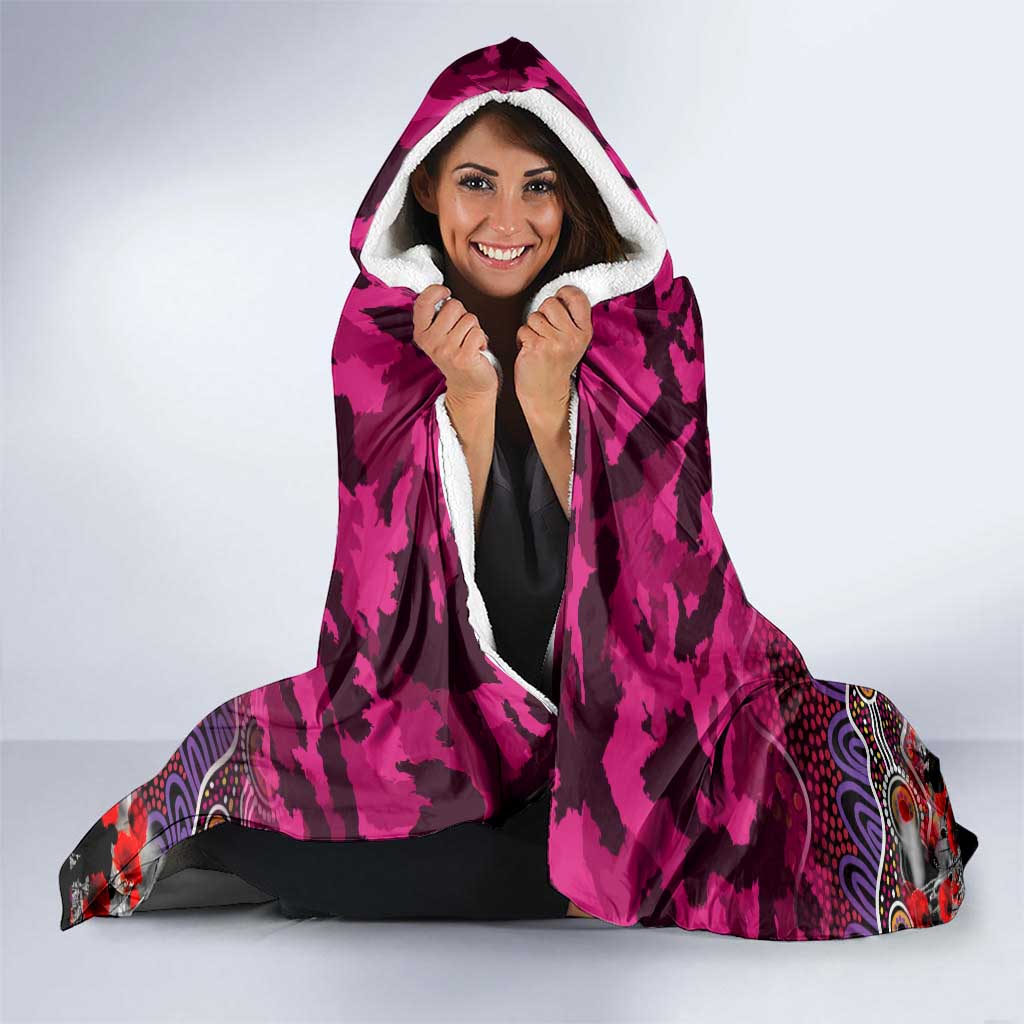 Broncos ANZAC Day Hooded Blanket Australian Army - Lest We Forget