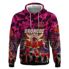 Personalized Broncos ANZAC Day Hoodie Australian Army - Lest We Forget
