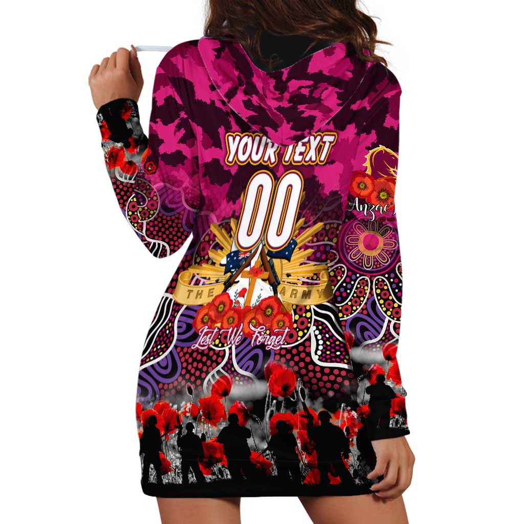 Personalized Broncos ANZAC Day Hoodie Dress Australian Army - Lest We Forget