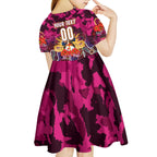 Personalized Broncos ANZAC Day Kid Short Sleeve Dress Australian Army - Lest We Forget