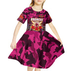 Personalized Broncos ANZAC Day Kid Short Sleeve Dress Australian Army - Lest We Forget