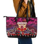 Broncos ANZAC Day Leather Tote Bag Australian Army - Lest We Forget