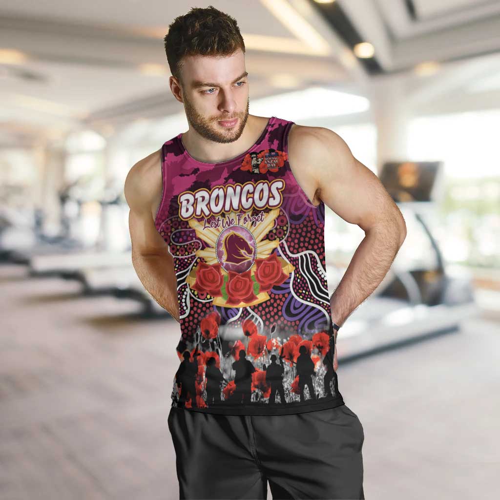 Personalized Broncos ANZAC Day Men Tank Top Australian Army - Lest We Forget