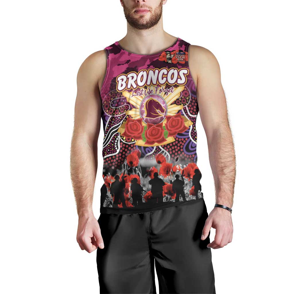 Personalized Broncos ANZAC Day Men Tank Top Australian Army - Lest We Forget
