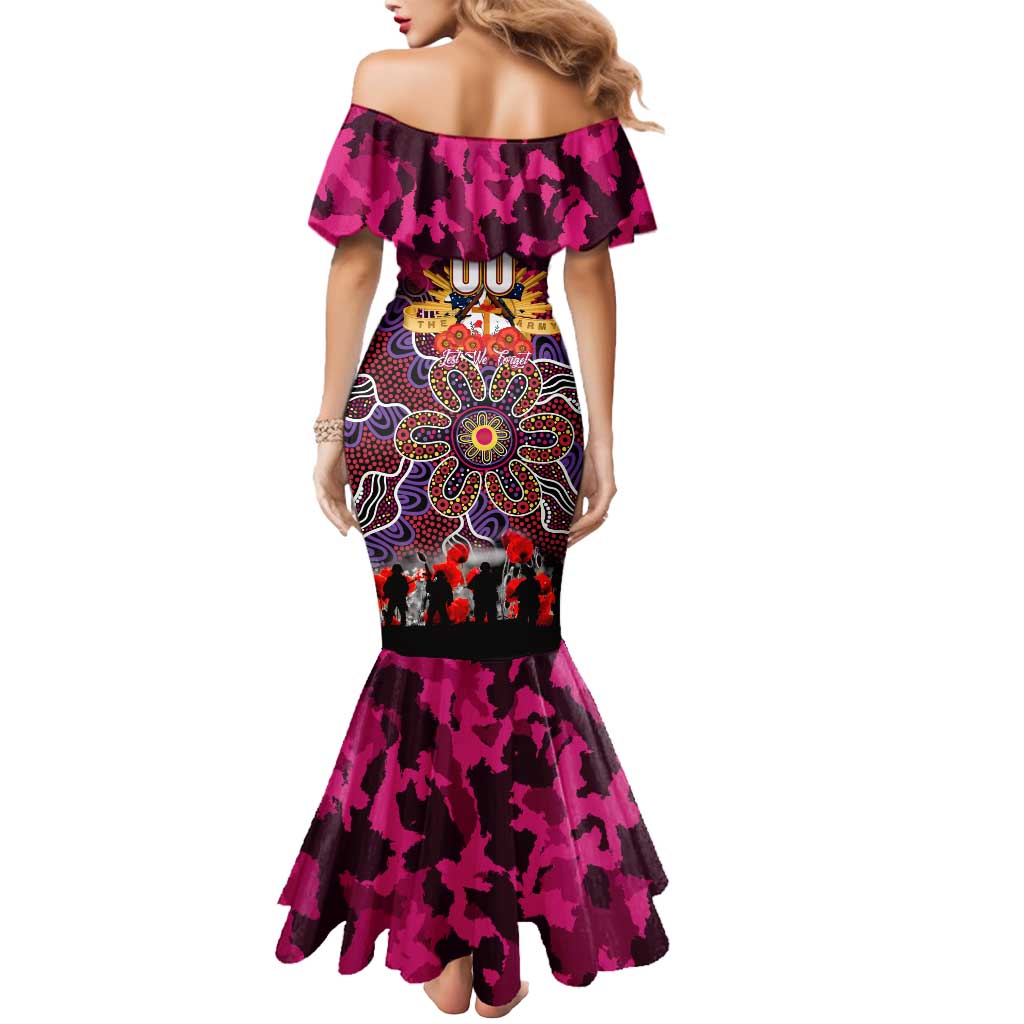 Personalized Broncos ANZAC Day Mermaid Dress Australian Army - Lest We Forget