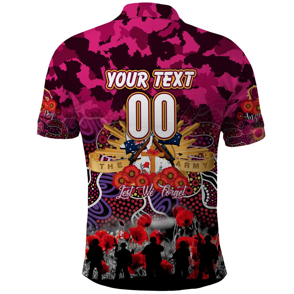 Personalized Broncos ANZAC Day Polo Shirt Australian Army - Lest We Forget
