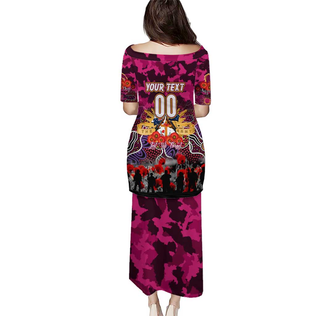 Personalized Broncos ANZAC Day Puletasi Australian Army - Lest We Forget