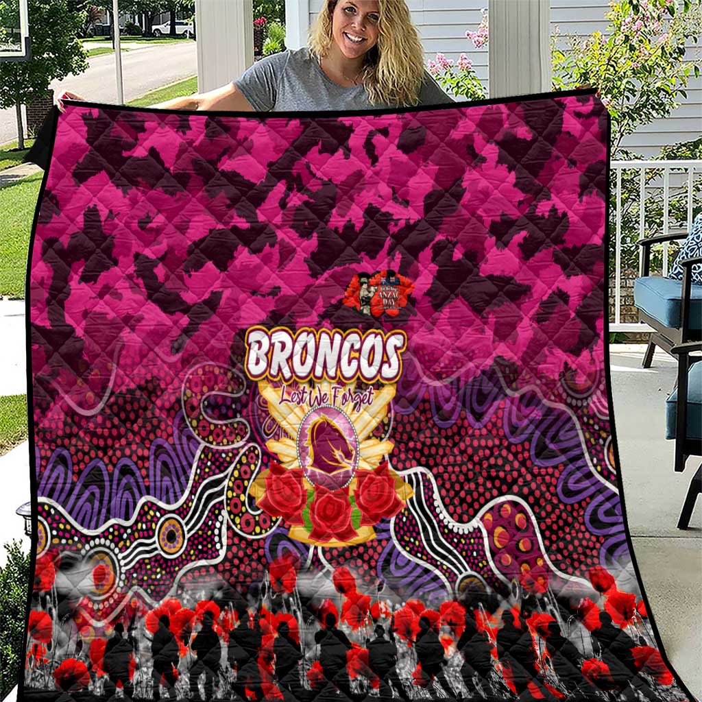 Broncos ANZAC Day Quilt Australian Army - Lest We Forget