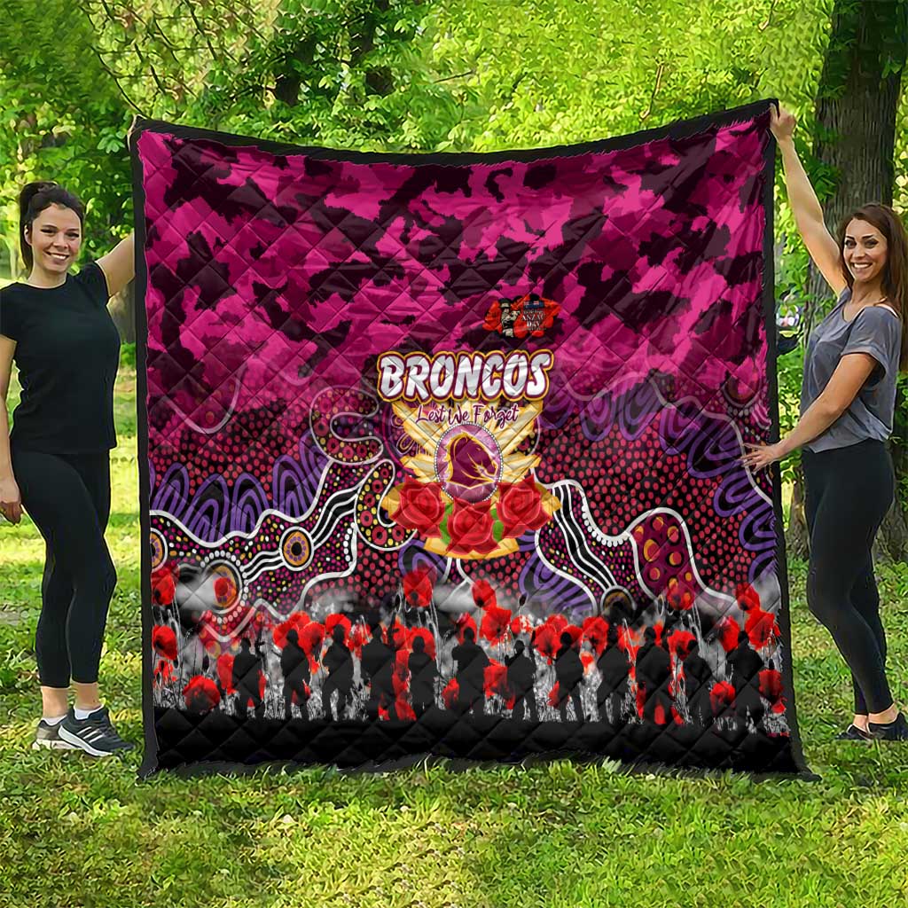 Broncos ANZAC Day Quilt Australian Army - Lest We Forget
