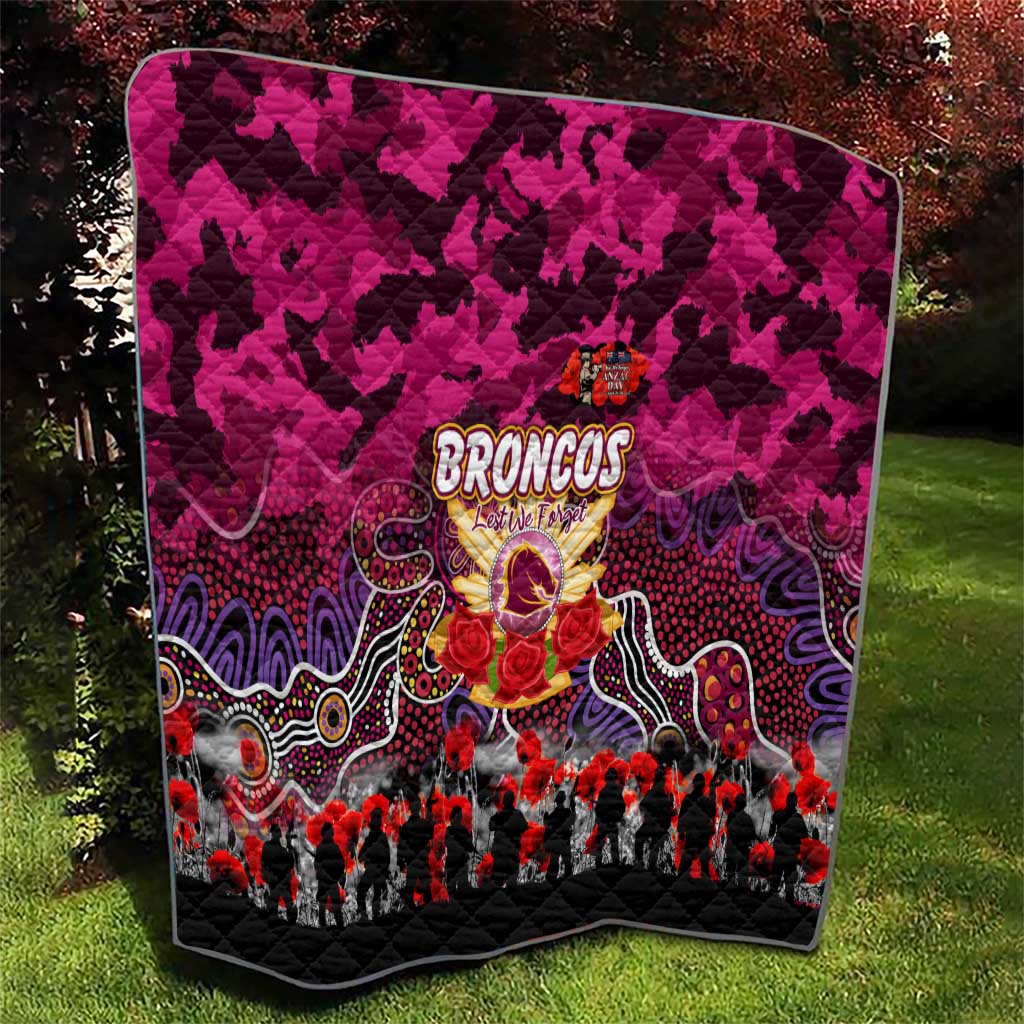 Broncos ANZAC Day Quilt Australian Army - Lest We Forget