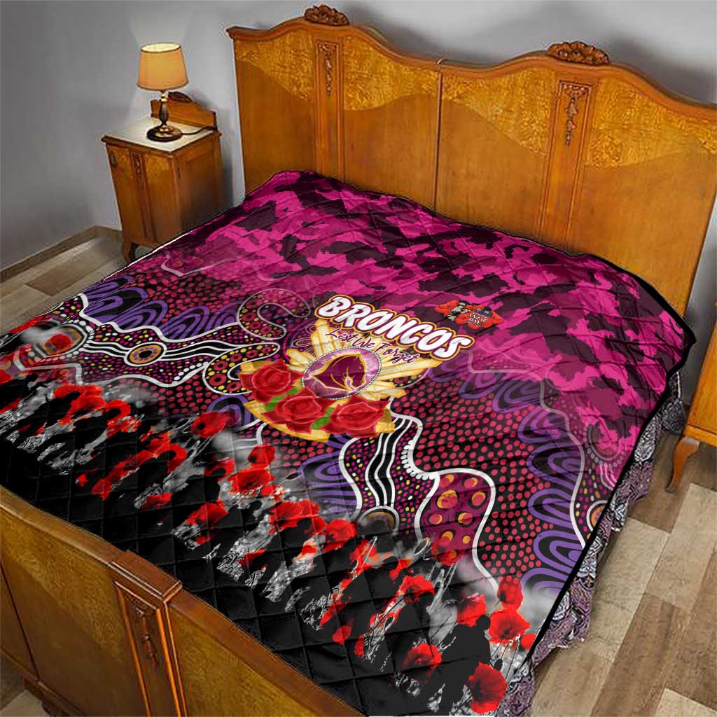 Broncos ANZAC Day Quilt Australian Army - Lest We Forget