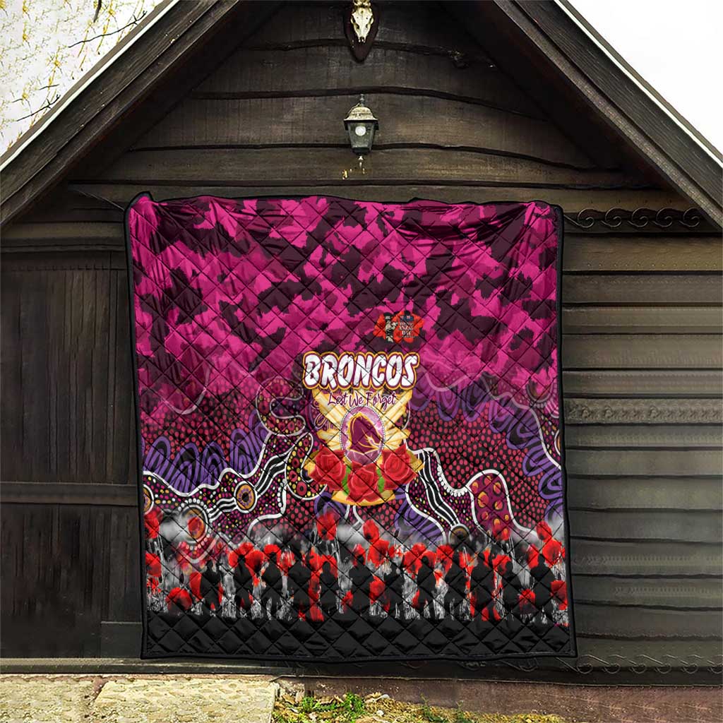 Broncos ANZAC Day Quilt Australian Army - Lest We Forget