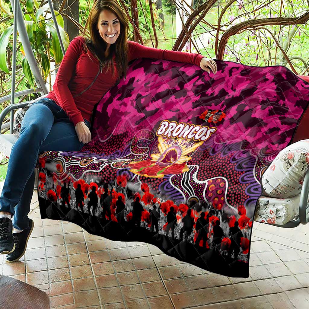 Broncos ANZAC Day Quilt Australian Army - Lest We Forget