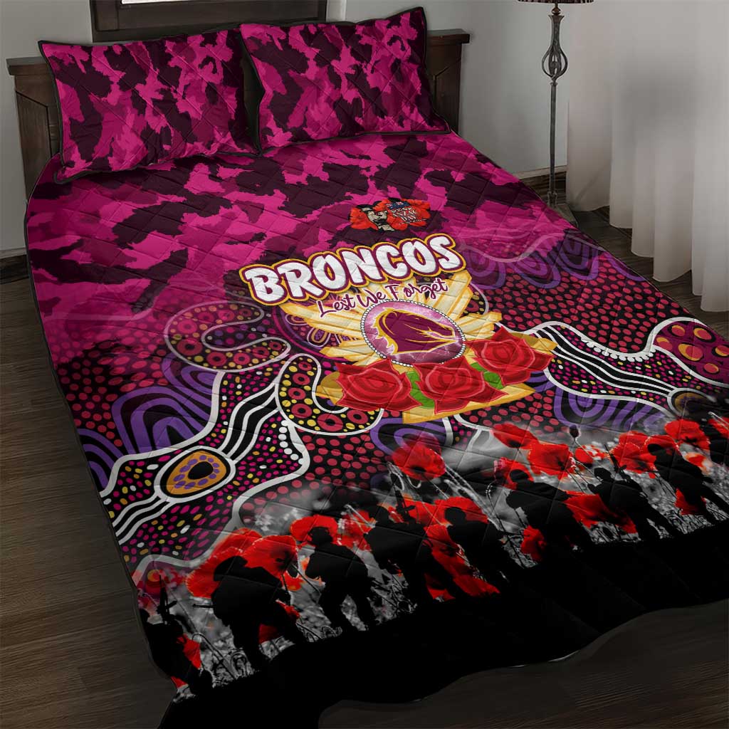 Broncos ANZAC Day Quilt Bed Set Australian Army - Lest We Forget
