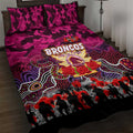 Broncos ANZAC Day Quilt Bed Set Australian Army - Lest We Forget