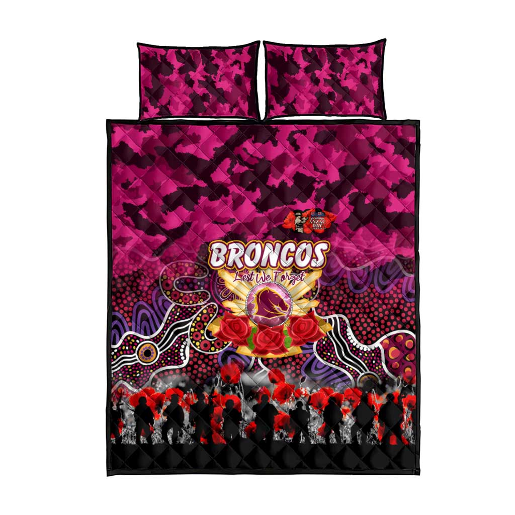 Broncos ANZAC Day Quilt Bed Set Australian Army - Lest We Forget