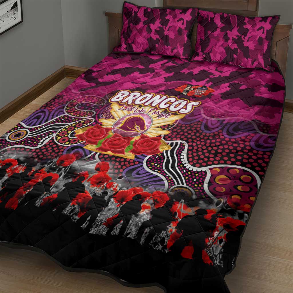 Broncos ANZAC Day Quilt Bed Set Australian Army - Lest We Forget