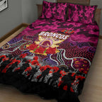 Broncos ANZAC Day Quilt Bed Set Australian Army - Lest We Forget