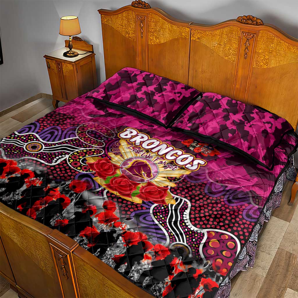 Broncos ANZAC Day Quilt Bed Set Australian Army - Lest We Forget