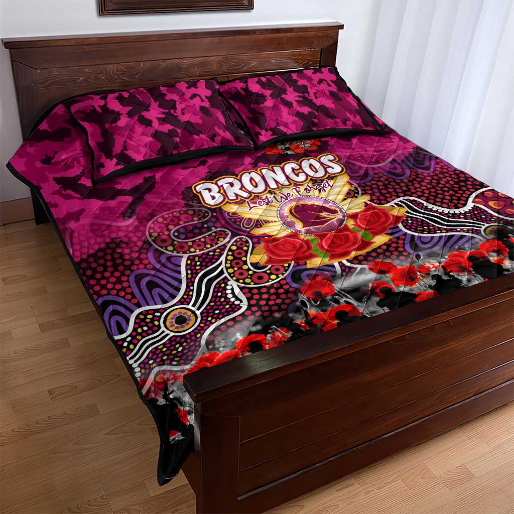 Broncos ANZAC Day Quilt Bed Set Australian Army - Lest We Forget