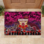 Broncos ANZAC Day Rubber Doormat Australian Army - Lest We Forget