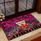 Broncos ANZAC Day Rubber Doormat Australian Army - Lest We Forget