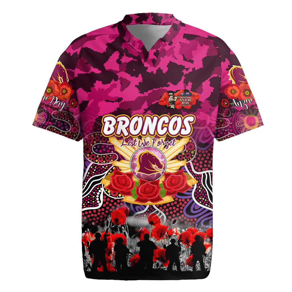 Personalized Broncos ANZAC Day Rugby Jersey Australian Army - Lest We Forget