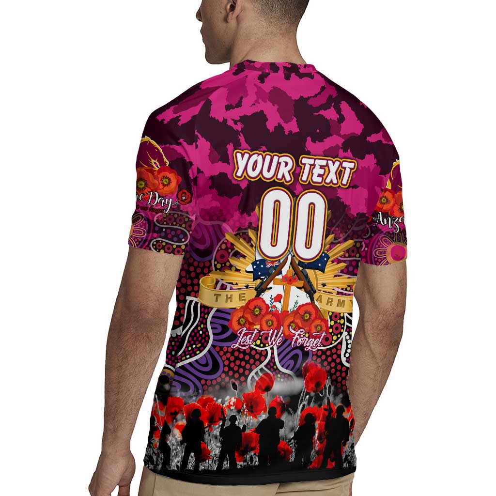 Personalized Broncos ANZAC Day Rugby Jersey Australian Army - Lest We Forget