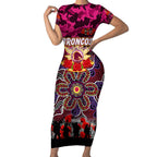Personalized Broncos ANZAC Day Short Sleeve Bodycon Dress Australian Army - Lest We Forget