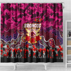 Broncos ANZAC Day Shower Curtain Australian Army - Lest We Forget