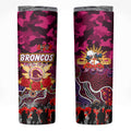 Personalized Broncos ANZAC Day Skinny Tumbler Australian Army - Lest We Forget