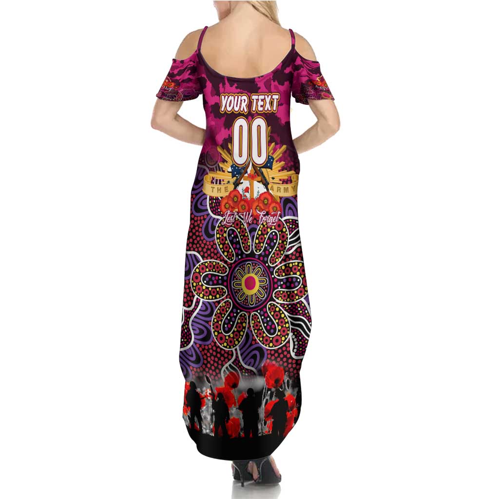 Personalized Broncos ANZAC Day Summer Maxi Dress Australian Army - Lest We Forget